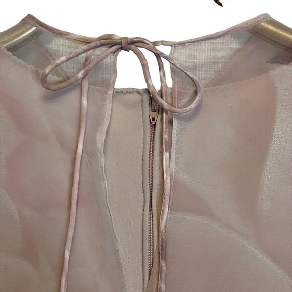 Vintage 80s Capelette 2 Piece Gown Dress Sheer Overlay Size 10 Formal Evening - Picture 6 of 12